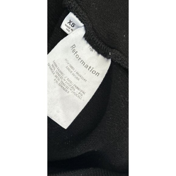 Reformation Jeans Reid Black Turtleneck Long Sleeve Top Oversized Light Size XSm - Picture 4 of 8